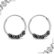 14mm Wide - 1.2mm Thick Bali Hoop Earrings, ehb100